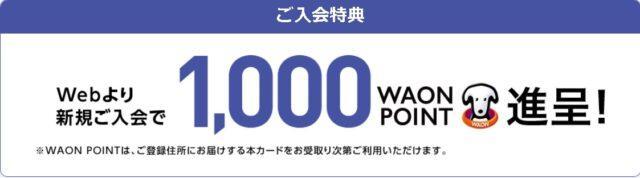WEB入会特典1000ポイント